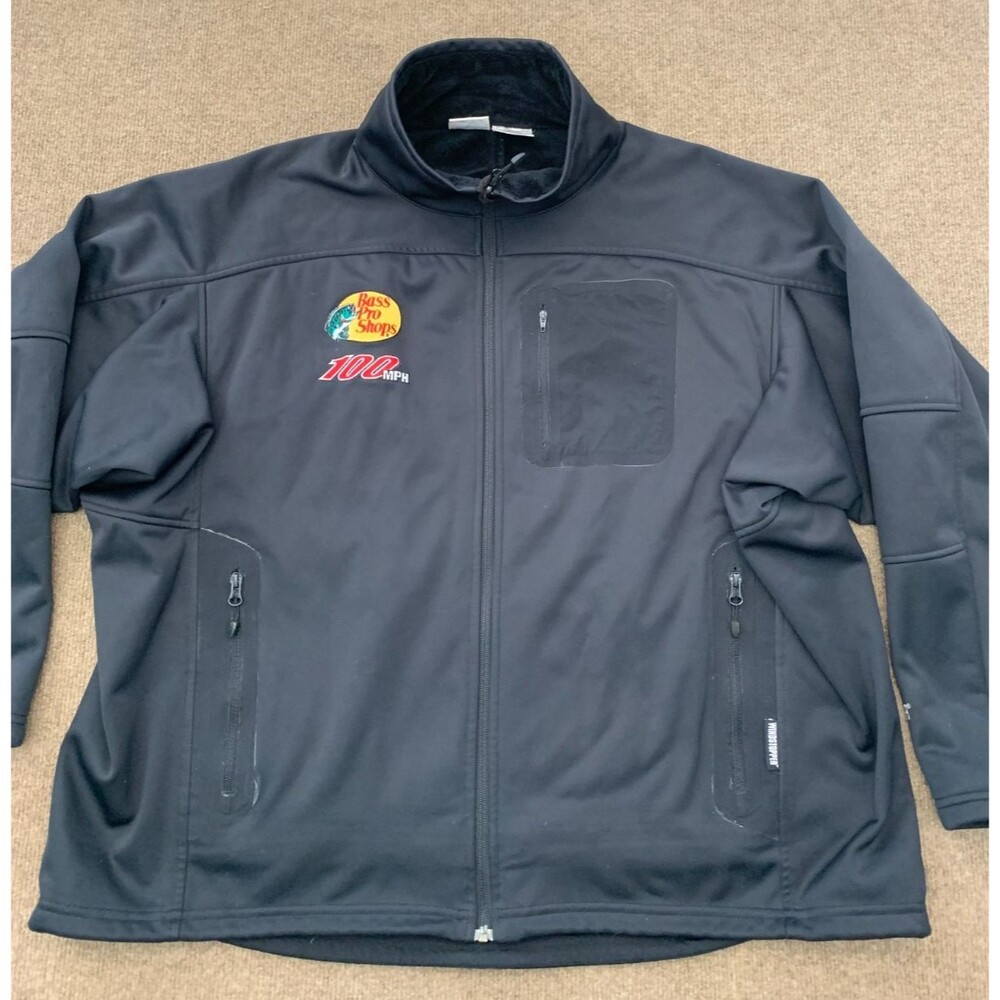 Bass Pro Shops Jacket Mens 2XL Windstopper 100MPH Softshell Fleece Lined Zip-Up